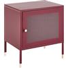 Beliani Comodino metallo rosso scuro 45 x 35 cm ante a rete camera da letto
