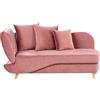 Beliani Chaise Longue Versione Sinistra con Contenitore in velluto rosa lato sinistro