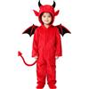 HEONSATI Vestito Halloween Bambino Diavoletto Include Ali, Cappuccio Tutù/tuta | Costume Diavoli E Demoni Per Feste In Maschera Costumi Di Piccolo Diavolo Ideale Per Bebè Unisex - Rosso
