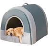 GGoty Grande Letto per Cani 2 in 1 Caldo Letto Casa per Gatti da Interno, XL XXL Cuccia per Animali Domestici da Interno con Maniglia Anti-Ansia per Cani e Gatti, Letto per Cani Lussuoso e Rilassante