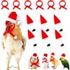 PEUTIER 12 Pezzi di Natale Animale Domestico Pollo Cappello Sciarpa, Cappelli per Animali Mini Cappello Sciarpa per Gallina Anatra Criceto Porcellino d'India Pappagallo Costume Cosplay Natalizio