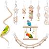 Zyiphor 8 Pezzi Giocattoli per Pappagalli Accessori per Gabbia per Uccelli Parrot Swing Chewing Standing Hanging Perch Amaca Scaletta per Budgerigar, Parrocchetti, Conure, Cockatiel, Love Birds