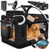 LOVPET® Trasportino per Cani - Box per Cani Pieghevole incl. Borsa per Il Trasporto e Ciotola - Cani e Gatti - casetta per Il Trasporto di Animali Domestici, Nero, XXXL