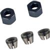 pumpumlia Set di 5 mandrini e dadi in acciaio al carbonio da 6 mm, 6,35 mm, 8 mm, per fresatrici, adattatore per codolo di punte, macchine per incidere e utensili per legno