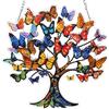 MEIYUDA 5D DIY Diamond Painting Pendente Kit Completo Albero della Vita, Farfalla Diamant Painting Fai-da-te Acchiappaluce, Pittura Diamante Strass Ricamo a Punto Croce per Decorazioni Casa