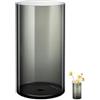 MELEJIA Vasi in Acrilico Rotondo, Vasi Infrangibile - Diametro 10cm x Altezza 20cm, Vaso Indistruttibile Leggero per Soggiorno, Cucina, Ufficio, Matrimoni, Vaso per Fiori in Plastica Ispessita-Grigio