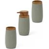 Inbagno Set Accessori Bagno 3 Pezzi Verde Salvia Blob Dispenser E Portaspazzolini