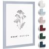 Haak Cornice portafoto moderna stabile Miko blu ondulato, 48 x 68 cm, cornice per immagini, certificati, poster puzzle, colori pastello