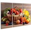 islandburner Quadro Moderno Frutta e Verdura nel Cestino Stampa su Tela - Quadro x poltrone Salotto Cucina mobili Ufficio casa - Fotografica Formato XXL