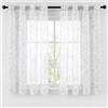 GIRASOLE HOME® Coppia Tende Antigua Semi Filtranti 55x130 cm Bianco | Tasca e passanti nascosti, 2 modi di appenderla. Fantasia magnolia. Asta fino a 30 mm. Lavabile a 30 gradi.