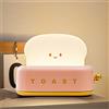 DKIIL NOIYB Simpatica luce notturna per toast, pane a LED, luce notturna a LED, ricaricabile tramite USB, dimmerabile, lampada da notte per toast regolabile, decorazione da scrivania per bambini e