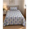 GX GARGIX Completo Letto 1 Piazza e Mezza in Flanella Calda e Morbida, Set Lenzuola Invernali con Lenzuolo Sopra, Sotto e Federa, Vari Colori e Fantasie