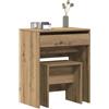 vidaXL Tavolo da Trucco Rovere Artigianale 60 x 40 x 75 cm, Set per Il Trucco Moderno, con Ampio Spazio, Tavolo con Specchio e Armadio Compatto per organizzare i Vestiti