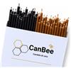 CanBee Candele di cera Candele Nere e Marroni in Cera d'Api, 50 Pezzi, 16 cm x Ø 5 mm CanBee | Cera d'api naturale e stoppino in cotone, circa 40 minuti di combustione, ideali per meditazione, yoga e rituali personali.