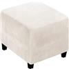 JORTUIO Copri Pouf Quadrato Elasticizzato 70x70 /60x60 /45x45/ 80x80 /50x50 Ottomano Copri Poggiapiedi Quadrato Contenitore Copertura Dell'Ottomano Fodera Poggiapiedi Lavabile Copri Sgabello(#23,50x50x40cm)