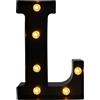 Fancysky Lettere LED Luminose 22 cm Nero, L | Atmosfera Romantica, Laurea e Festival, Feste ed Eventi, Lettere Luminose, Halloween Natale