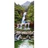 A.Monamour Adesivo Porta Autoadesiva Cascata Tra Il Verde Della Foresta Paesaggio Naturale Vinile PVC Adesivi per Porte Interne 3D Pellicola Adesiva Poster Sticker Murale Parete Carta da Parati