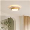 Sedtonmu Plafoniera LED Travertino, Wabi Sabi Japandi, 3000K, | Lampada da soffitto rotonda in pietra e legno massello, 3000 K, per camera, soggiorno, ingresso e corridoio
