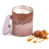 Fisura Candela profumata originale Salt Caramel in barattolo con coperchio, candela di soia con essenza di caramello salato, con confezione regalo, durata 45 ore, 285 g, regalo originale