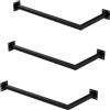 ML DESIGN modern living ML-Design Set di 3 Appendiabiti Porta Asciugamani a L Attacco a Parete 60x30 cm Acciaio Nero da Bagno Cucina Soggiorno Balcone Camera da Letto Porta Salviette da Muro Salvaspazio Peso Supportato 50 kg
