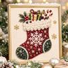 Notevive Diamond Painting fai da te, set di immagini natalizie, con cornice | Set di perline e tela, effetto lucido 3D, decorazione natalizia, adatto per principianti, rilassante regalo fai da te (sdw)