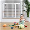 COMOMY Barriera per bambini da 76,2 cm di altezza per porte delle scale, si adatta alle aperture da 74,9 cm a 102,9 cm di larghezza, barriera extra large con chiusura automatica per cani, montaggio