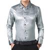 Dsimilarl Vino Rosso Liscio Seta Raso Camicia Uomo Drago Cinese Jacquard Mens Slim Fit Manica Lunga Pulsante Giù Abito Camicie Chemise