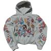 Juankrynord Donna Y2k Cerniera Felpa con Cappuccio Unisex Modello Stampa Oversize Rapper Felpa con Cappuccio Harajuku Sottile Kawaii Retrò Streetwear