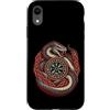 World Serpent Knotwork Illustrations Custodia per iPhone XR Jormungandr Serpente Norreno Vegvisir nodo vichingo bussola
