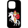 Christmas Cat Santa Claus Hat Unicorn Te Custodia per iPhone 15 Pro Cappello di Babbo Natale con unicorno