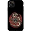 World Serpent Knotwork Illustrations Custodia per iPhone 11 Pro Max Jormungandr Serpente Norreno Vegvisir nodo vichingo bussola