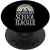 Matching Groovy 60s Style Teacher Spirit Insegnante di scuola elementare Bohemian Rainbow Sano PopSockets PopGrip Adesivo