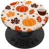 Preposh Autunno zucca estetica autunno foglia floreale carino girly vibe PopSockets PopGrip Adesivo