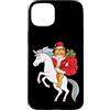 Christmas Cat Santa Claus Hat Unicorn Te Custodia per iPhone 15 Plus Cappello di Babbo Natale con unicorno