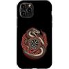 World Serpent Knotwork Illustrations Custodia per iPhone 11 Pro Jormungandr Serpente Norreno Vegvisir nodo vichingo bussola