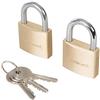 Silverline Lucchetti con chiave uguale 2 pezzi, 40 mm, in ottone, con arco in acciaio cromato