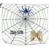 Besttoolifes Copritesta quadrato per putter, con chiusura magnetica, motivo ragno | Copertura per putter da golf ricamata, in bianco e nero, cappuccio protettivo in PU per putter, unico