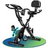 SLUNSE FITNESS Cyclette da Casa, 5 in 1 Cyclette Pieghevole Silenziosa con 16 Livelli Resistenza Magnetica Regolabile Indoor Ciclette Banda Elastica, Monitor LCD e Sensore di Frequenza Cardiaca, Bianco Brillante
