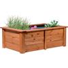 dobar® Kubus - Laghetto da Giardino in Legno Massiccio, 200 l, per Terrazze/Balconi, con Pellicola, 120 x 72 x 42 cm, Marrone
