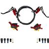 KNCHVBGAU Freno MTB a Cilindro Verticale Freno a Disco Idraulico a 4 pistoncini per Disposizione Completa dei Cavi Interni AM DH Mountain Bike Biciclette Tamburo Freno Posteriore Freno