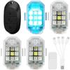 JEWEDECO Luce Notturna Lampeggiante ad Alta Luminosità, Ricaricabile 4 Lampade | ABS ed Elettronica, Montaggio Compatto, per Scooter, Veicoli a Due Ruote e Uso Esterno