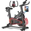 SLUNSE FITNESS Cyclette da Casa con App, Ciclette Silenziosa con 100 Livelli Resistenza Magnetica Regolabile, Cyclette Professionale per più esercizi, Supporto Monitor LCD, Sedile Comodo Capacità 180kg Rosso Chiaro