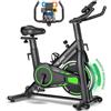 SLUNSE FITNESS Cyclette da Casa con App, Ciclette Silenziosa con 100 Livelli Resistenza Magnetica Regolabile, Cyclette Professionale per più esercizi, Supporto Monitor LCD, Sedile Comodo Capacità 180kg Verde Vivo