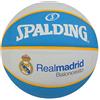 Spalding Real Madrid - Pallone da basket in gomma stampata per interni ed esterni, con camera d'aria in butile + perno ad aria, misura 7