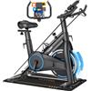 SLUNSE FITNESS Cyclette da Casa con App, Ciclette Silenziosa con 100 Livelli Resistenza Magnetica Regolabile, Cyclette Professionale per più esercizi, Supporto Monitor LCD, Sedile Comodo Capacità 180kg Blu Chiaro