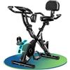 SLUNSE FITNESS Cyclette da Casa, 5 in 1 Cyclette Pieghevole Silenziosa con 16 Livelli Resistenza Magnetica Regolabile Indoor Ciclette Banda Elastica, Monitor LCD e Sensore di Frequenza Cardiaca, Bianco Opaco