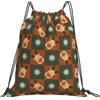 KWQDOZF Zaino con coulisse con note musicali colorate per donna uomo, borsa con co