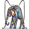 Zelinge Zaino con coulisse Sackpack Gym Sackpack, Elefante astr | Borsa con coulisse per sport, campeggio, viaggi, danza