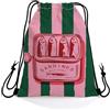 Generic Palestra Borsa Pink Green Canned Sardine Sacca Zaino Sportivo yoga 36x42cm | Zaino con Coulisse leggera Sackpack Cinch per Viaggio Regalo Palestra
