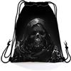 Generic Zaino con Coulisse Death Skull Zaino Sportiva sport 36x42cm | Sacca Zaino Sportivo Regolabile Gym Sacco per quotidiano Best Friends spiaggia